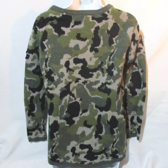 ZARA KNIT CAMO CAMOUFLAGE Sweater Jumper - Picture 4 of 5
